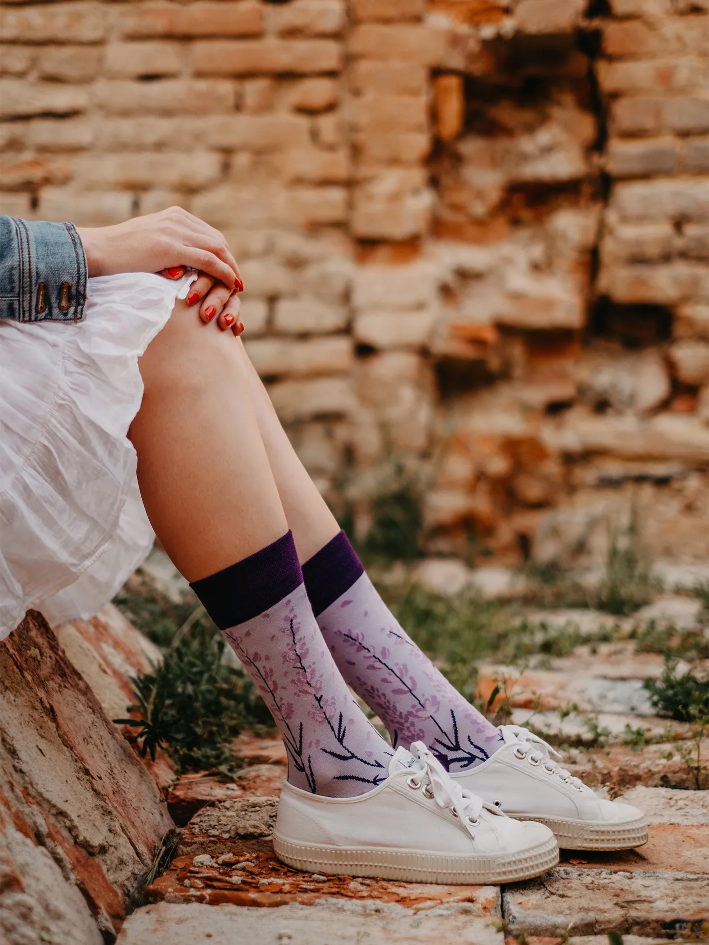 Chaussettes rigolotes en fibres de bambou Lavande - Image 6