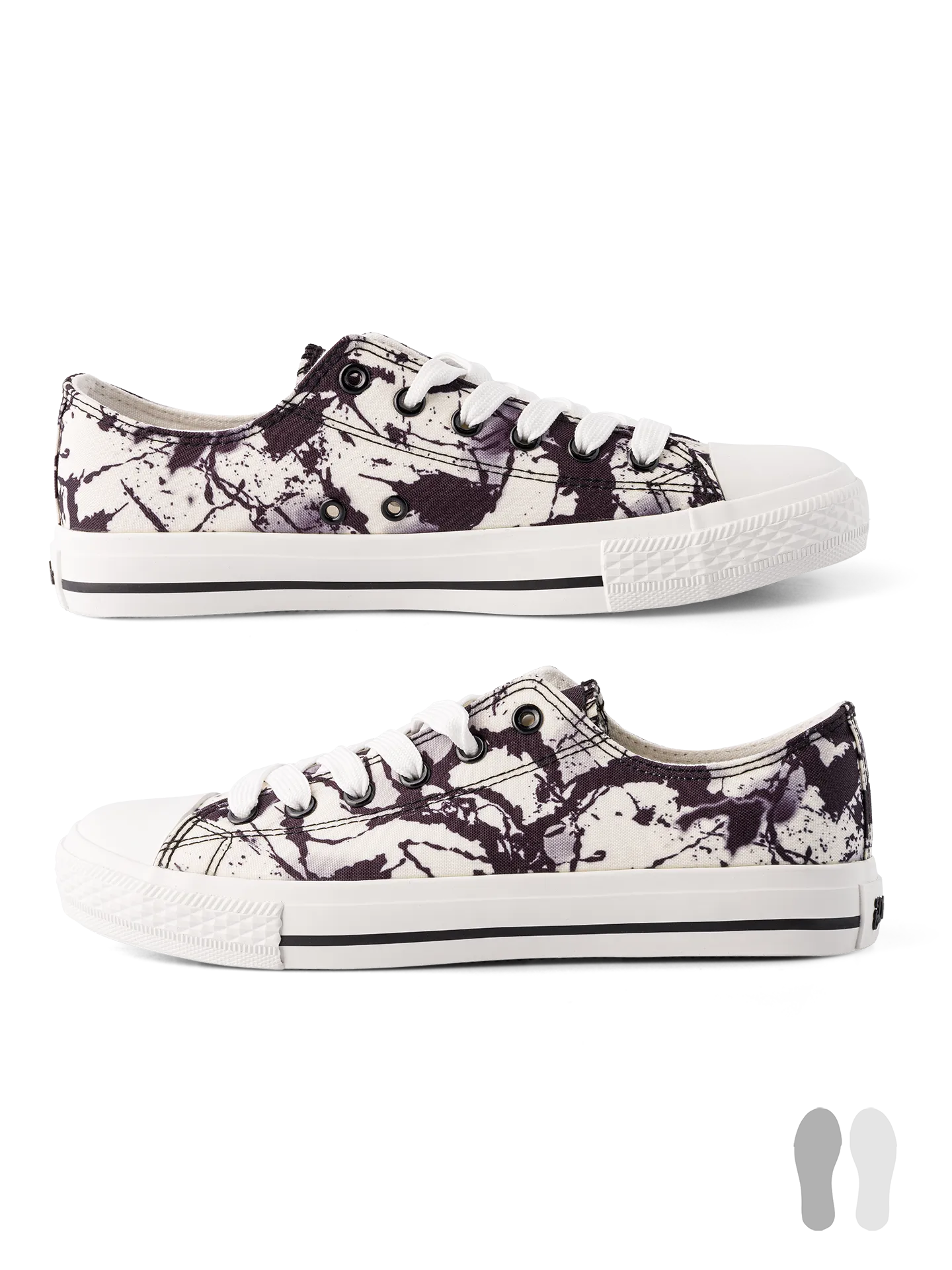 Chaussures en toile rigolotes Taches noires et blanches - Image 3