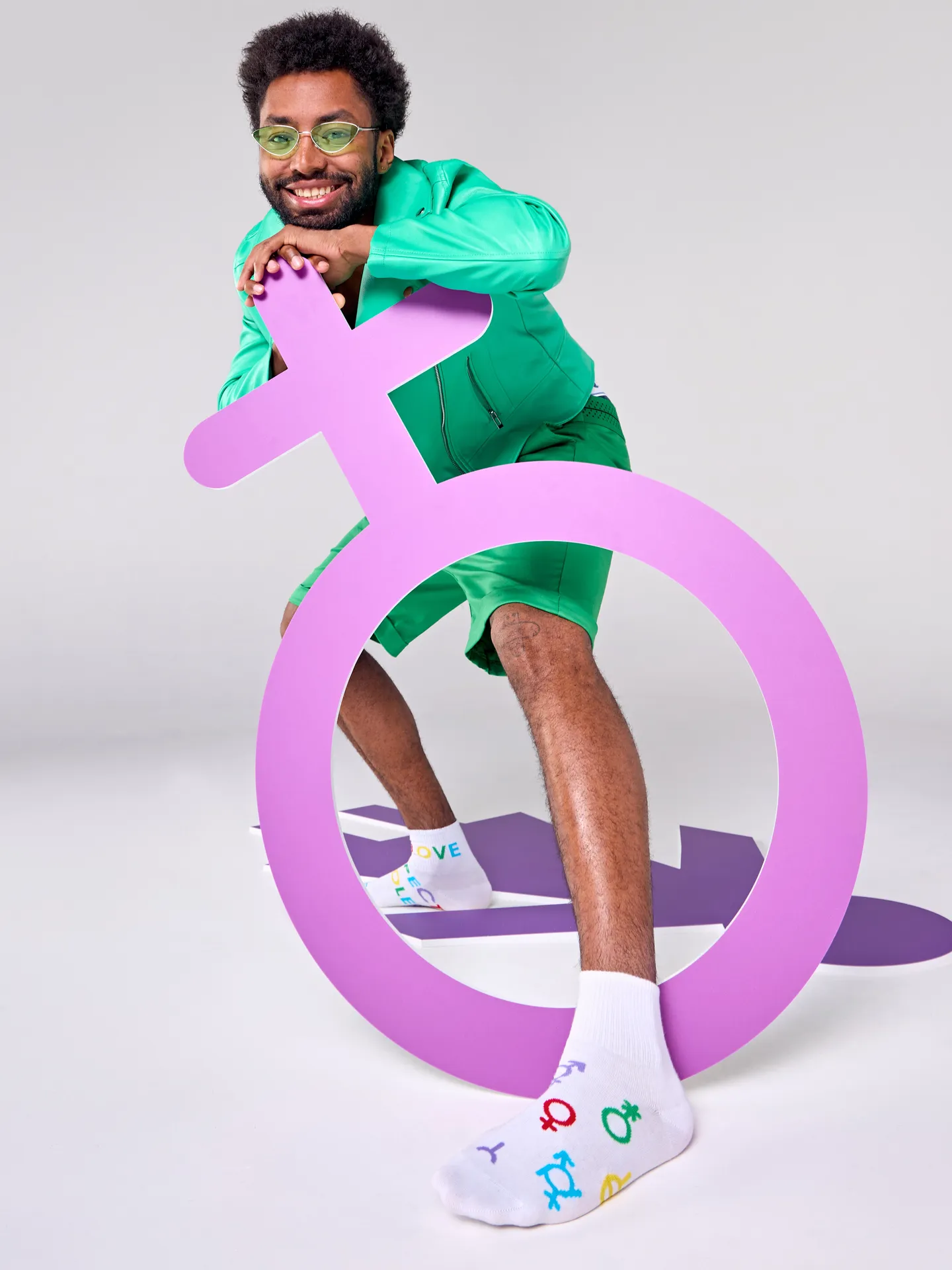 Chaussettes mi-mollet rigolotes Amour et respect - Image 6