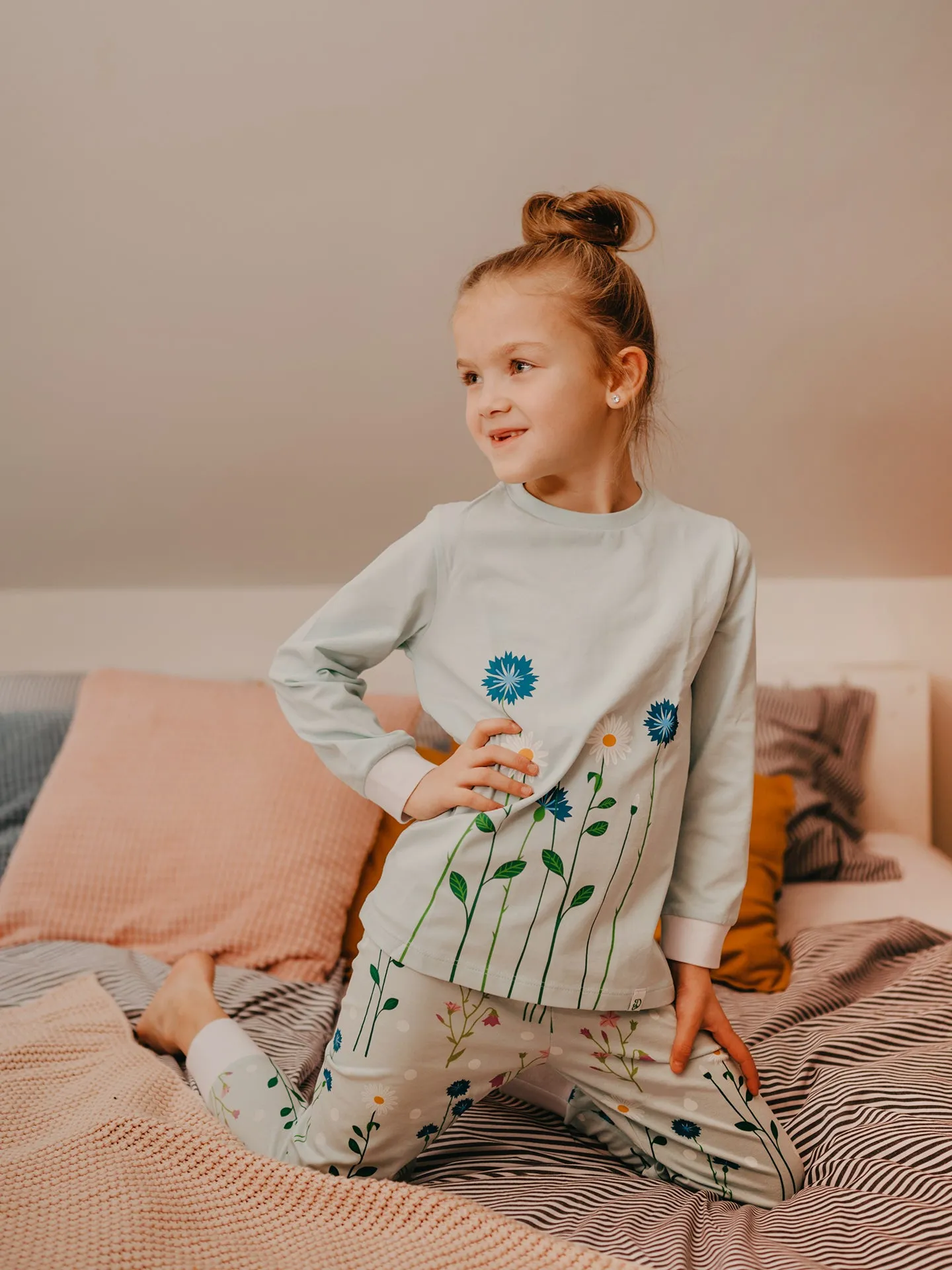 Pyjama rigolo pour enfants Fleurs de prairie - Image 6
