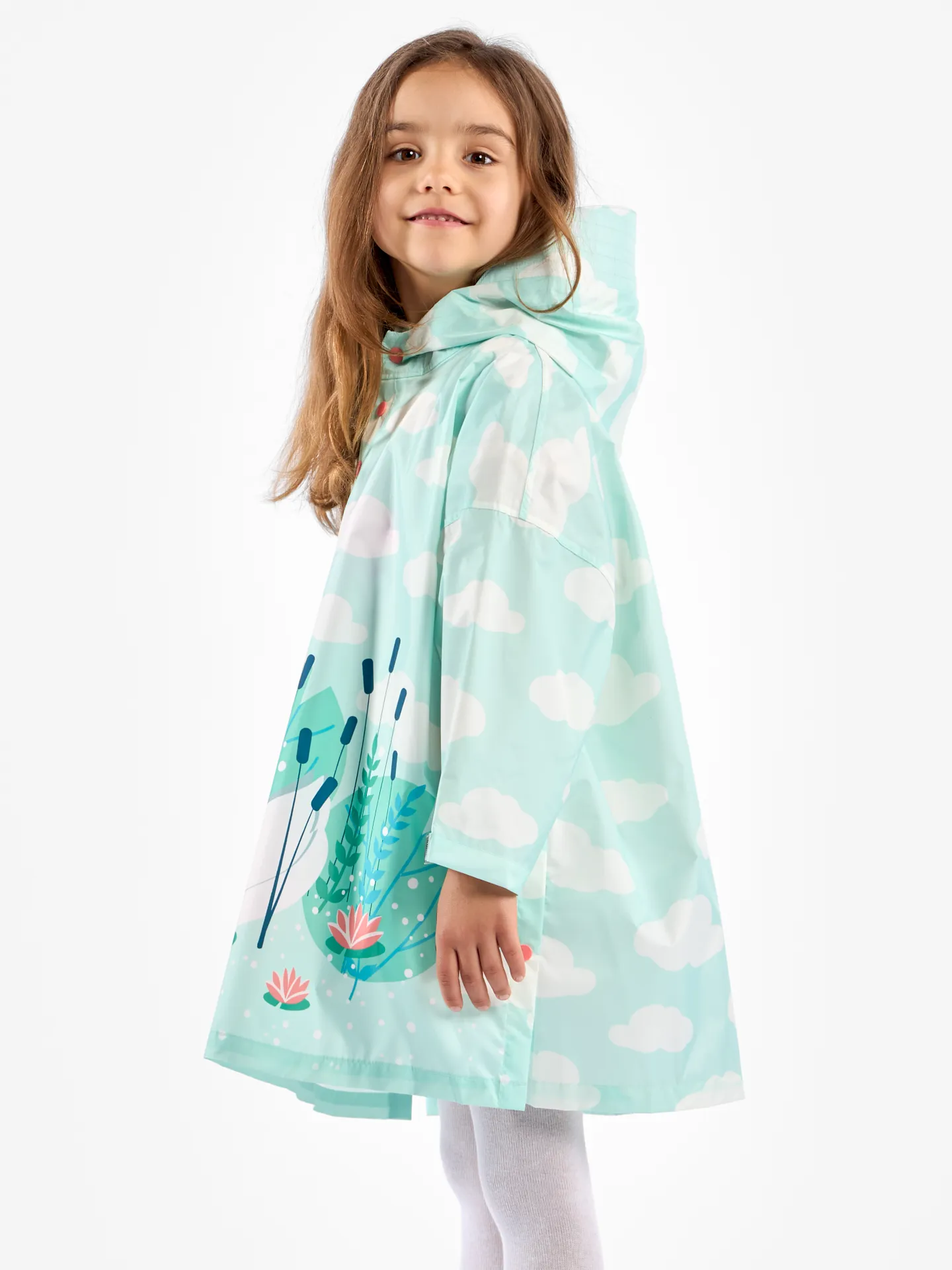 Manteau de pluie rigolo pour enfants Cygne flottant - Image 5