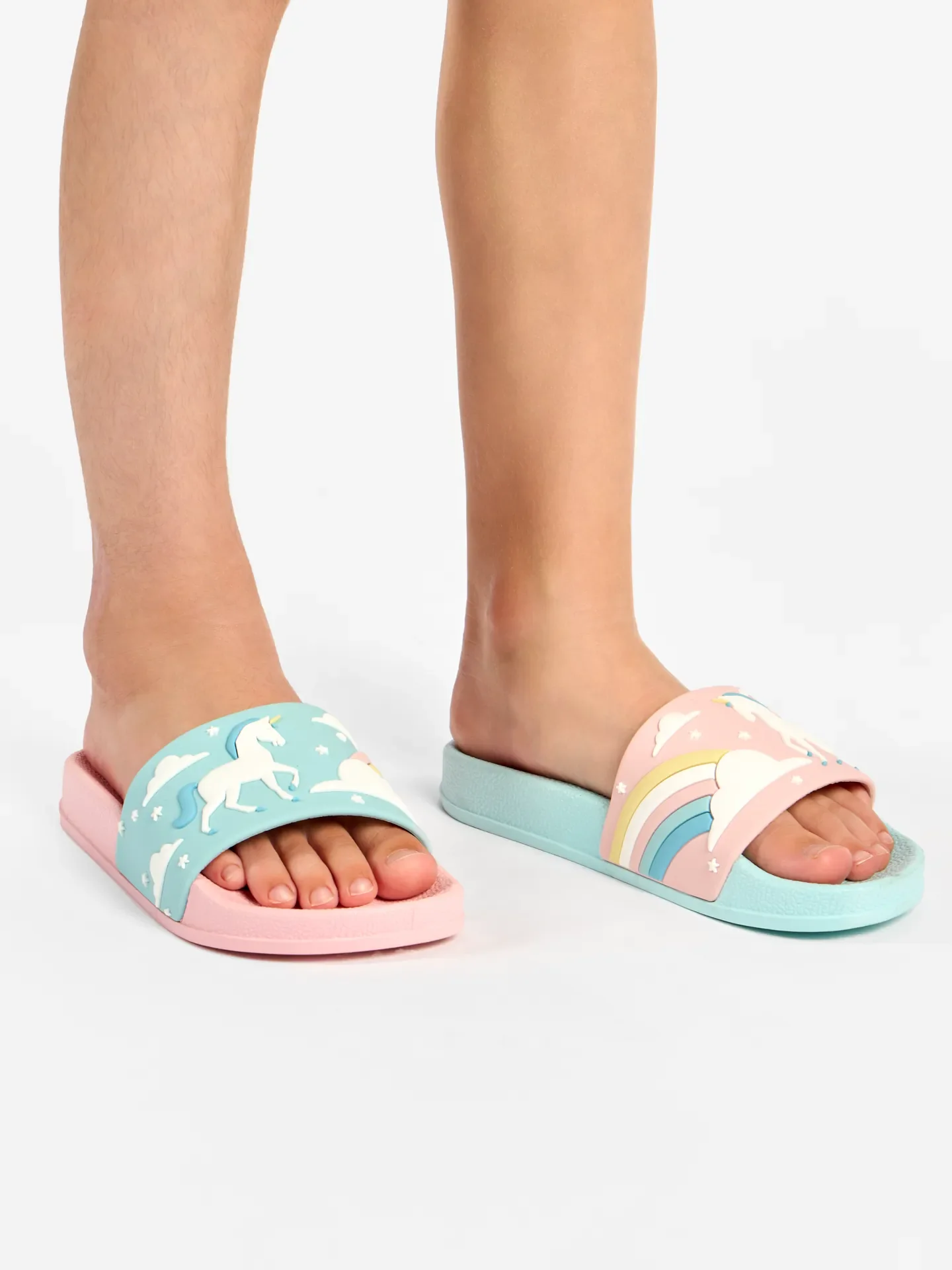 Sandales rigolotes pour enfants Licorne et arc-en-ciel - Image 4