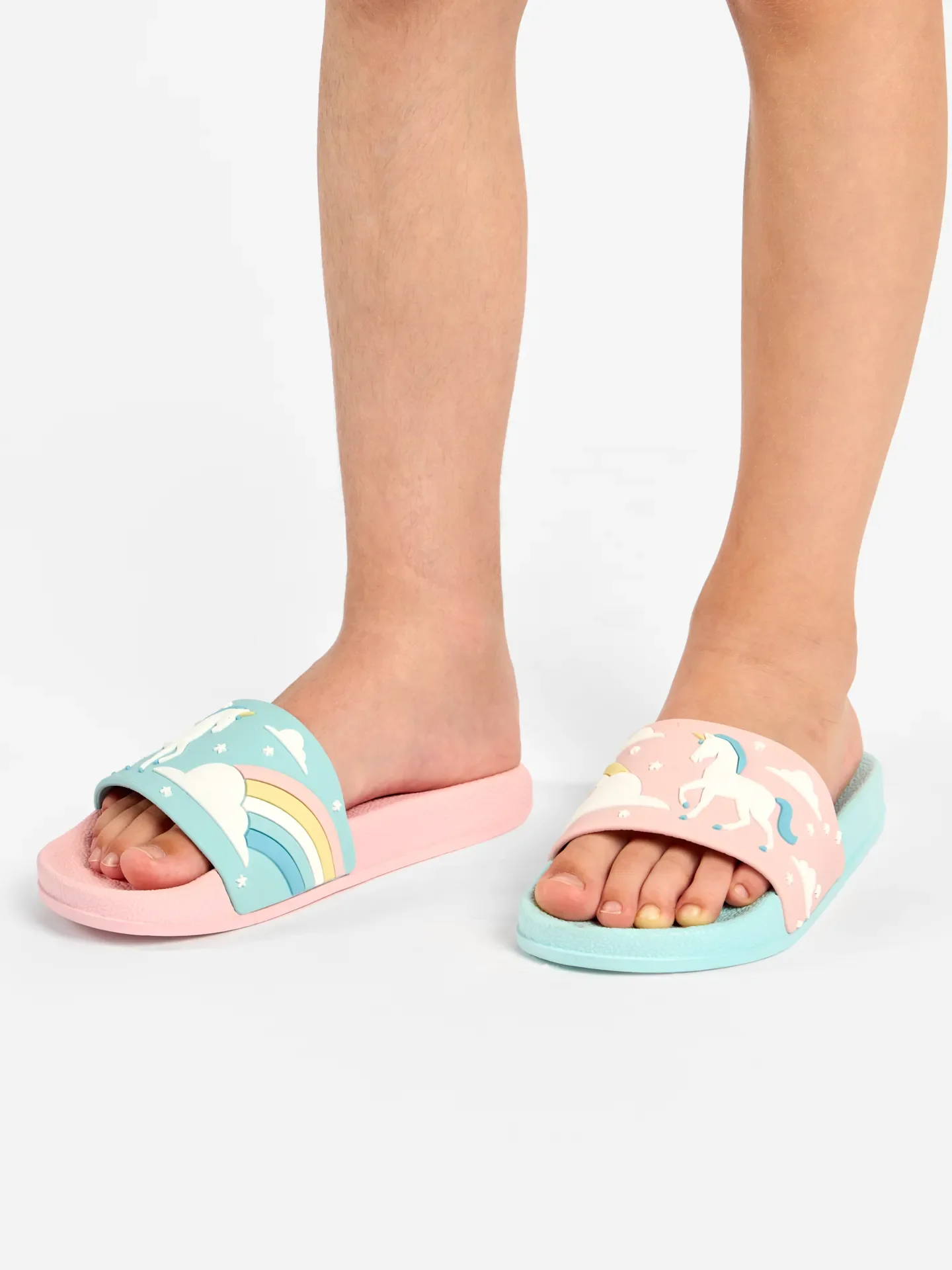 Sandales rigolotes pour enfants Licorne et arc-en-ciel - Image 5