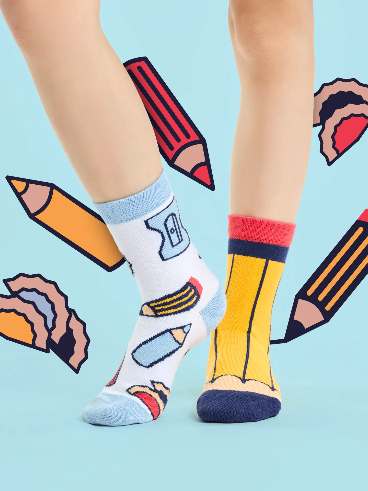 Chaussettes rigolotes pour enfants Crayon - Image 5