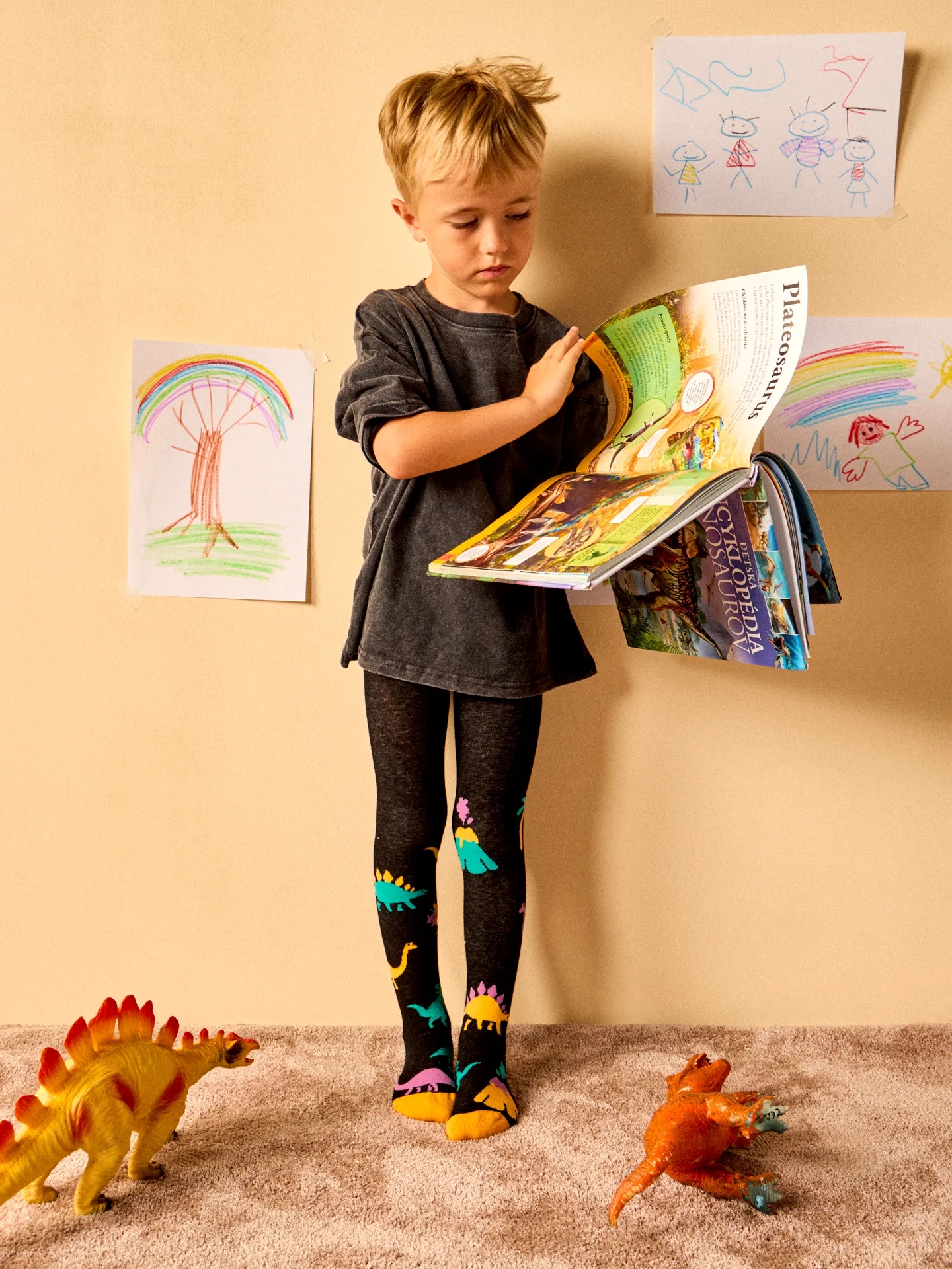 Collants rigolos pour enfants Dinosaures et volcans - Image 5