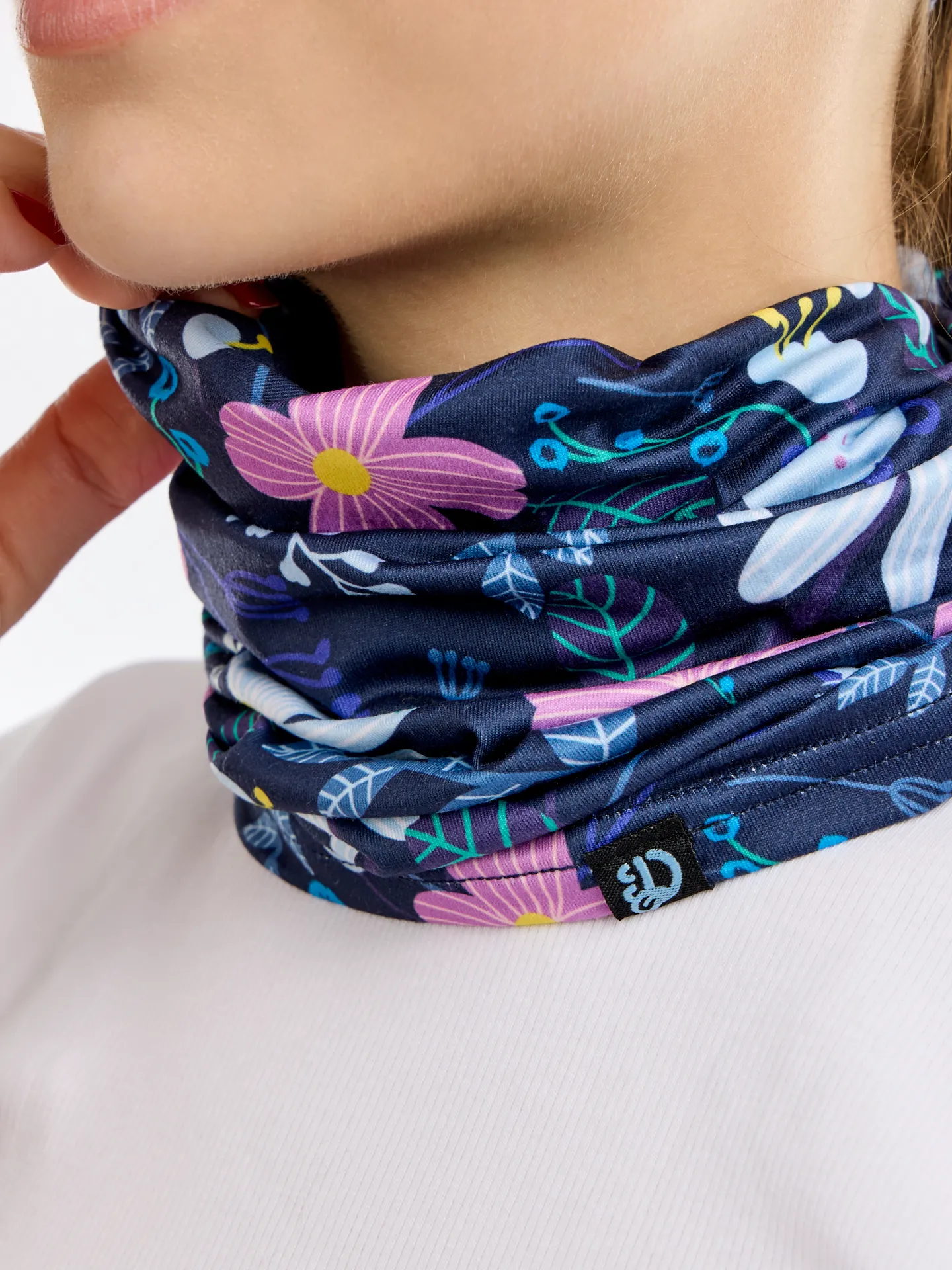 Cache-cou rigolo Fleurs violettes - Image 3